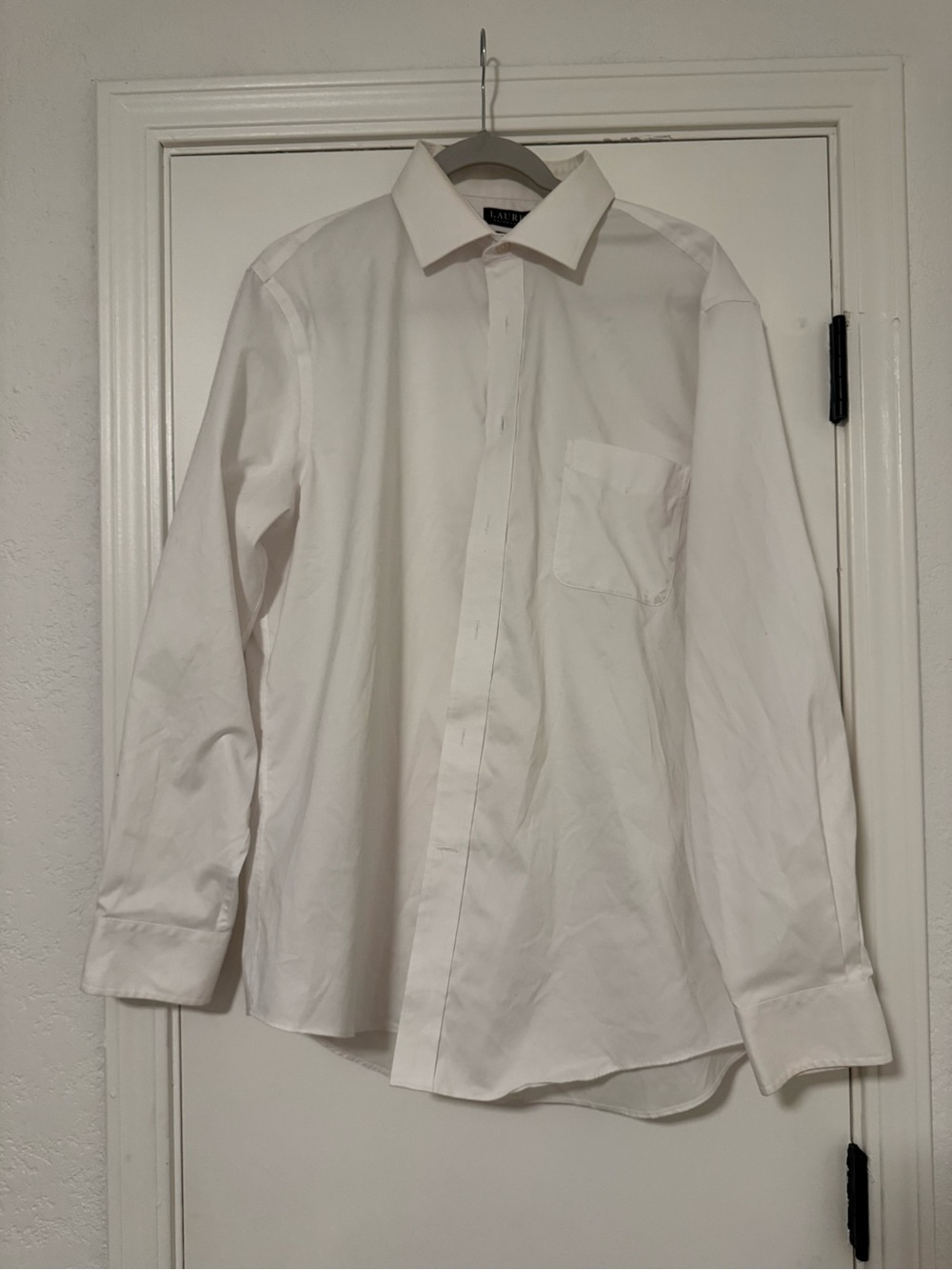 Ralph Lauren Men's White Long-Sleeve Dress Shirt